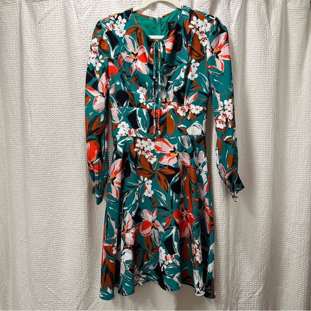 Alexia Admor Green and Red Long Sleeve Dress